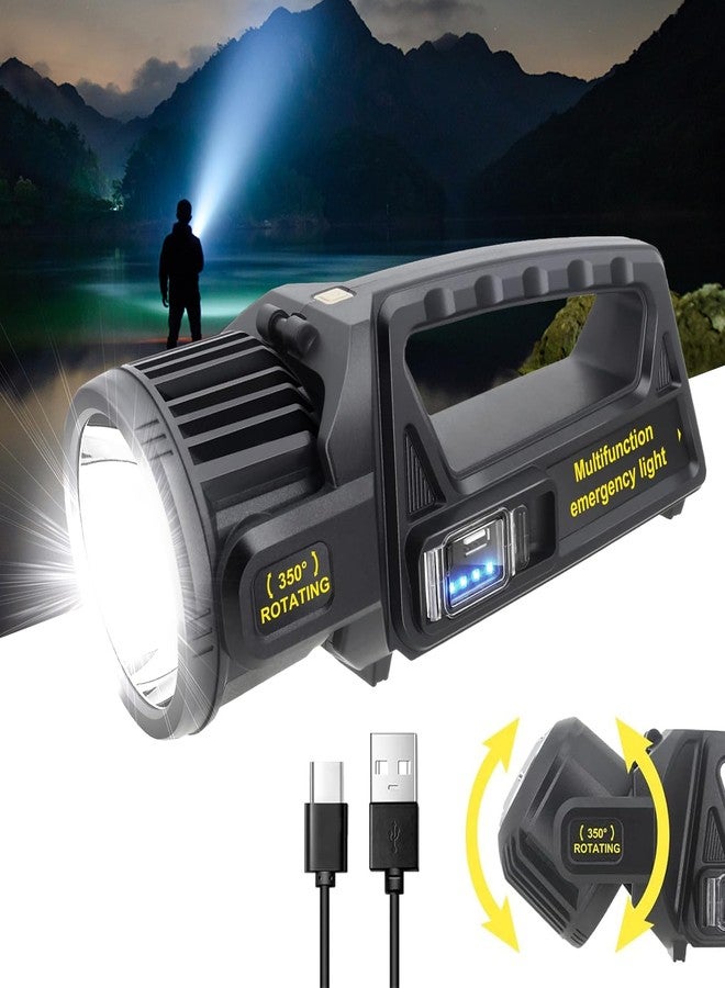 LETOUR Rechargeable Torches LED 30000 Lumens Portable Searchlight 4500mAh Multifunction Flashlight Torch Lantern 9 Modes,Type-C Solar Camping Light Searchlight Power Bank for Emergencies,Outdoor - Image 1